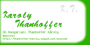 karoly thanhoffer business card