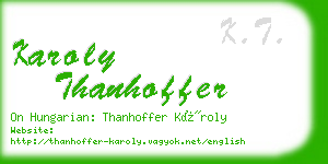 karoly thanhoffer business card